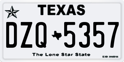 TX license plate DZQ5357