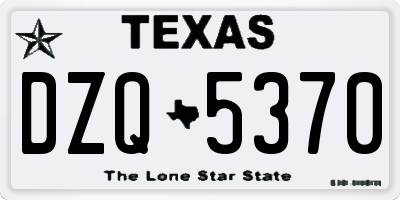 TX license plate DZQ5370
