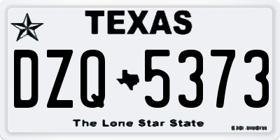 TX license plate DZQ5373