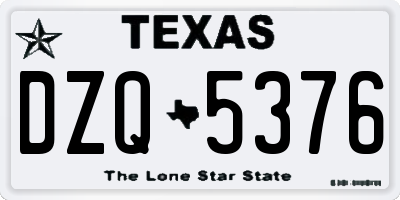 TX license plate DZQ5376