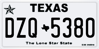 TX license plate DZQ5380