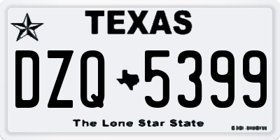TX license plate DZQ5399
