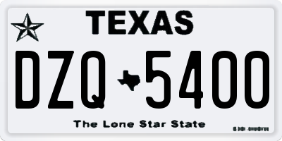 TX license plate DZQ5400