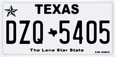 TX license plate DZQ5405