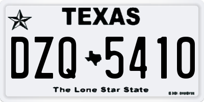 TX license plate DZQ5410