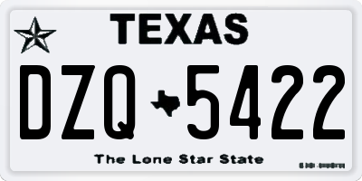 TX license plate DZQ5422