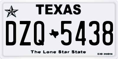 TX license plate DZQ5438
