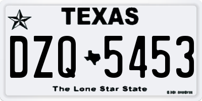 TX license plate DZQ5453