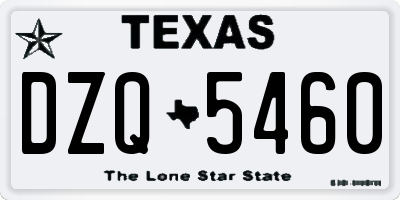 TX license plate DZQ5460