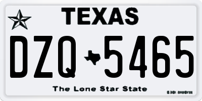 TX license plate DZQ5465