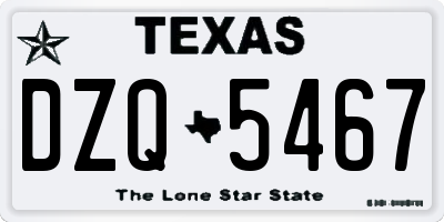 TX license plate DZQ5467