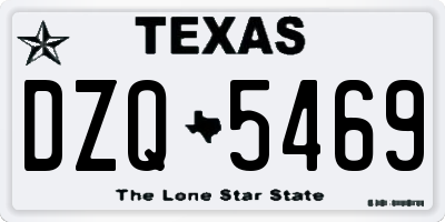 TX license plate DZQ5469