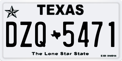 TX license plate DZQ5471