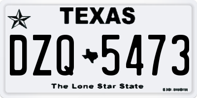 TX license plate DZQ5473