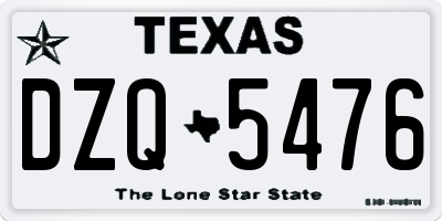 TX license plate DZQ5476