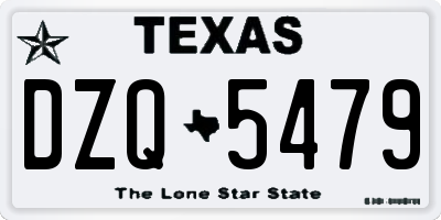 TX license plate DZQ5479