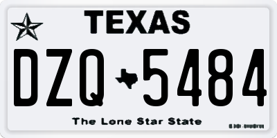 TX license plate DZQ5484