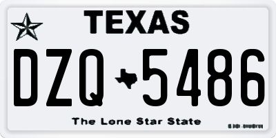 TX license plate DZQ5486