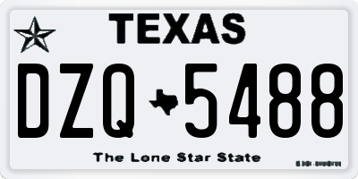 TX license plate DZQ5488