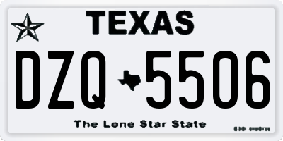 TX license plate DZQ5506