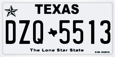 TX license plate DZQ5513