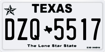 TX license plate DZQ5517