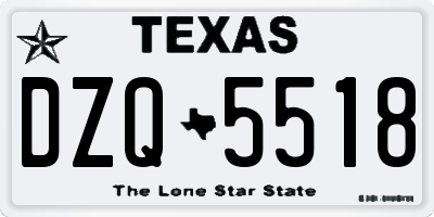 TX license plate DZQ5518