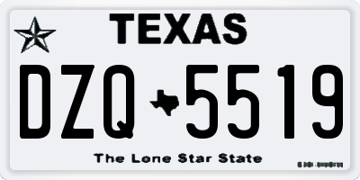 TX license plate DZQ5519