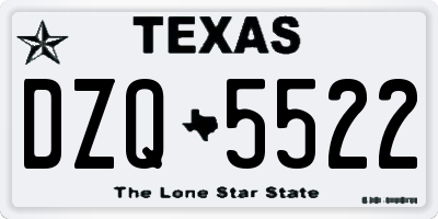 TX license plate DZQ5522
