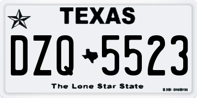 TX license plate DZQ5523