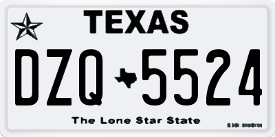 TX license plate DZQ5524