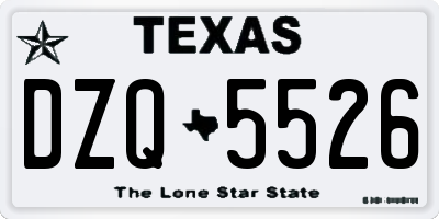 TX license plate DZQ5526