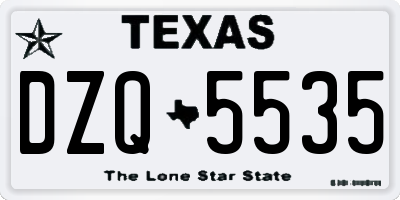 TX license plate DZQ5535
