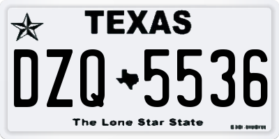 TX license plate DZQ5536