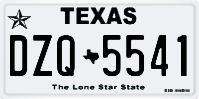 TX license plate DZQ5541