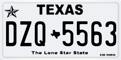 TX license plate DZQ5563