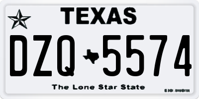 TX license plate DZQ5574