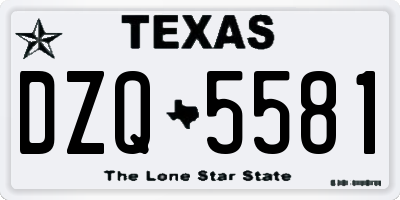 TX license plate DZQ5581