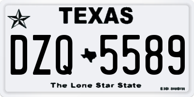 TX license plate DZQ5589