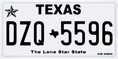 TX license plate DZQ5596