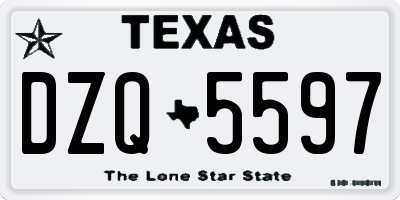 TX license plate DZQ5597
