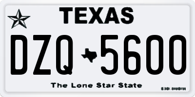 TX license plate DZQ5600