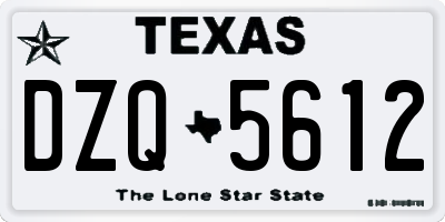 TX license plate DZQ5612