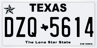 TX license plate DZQ5614