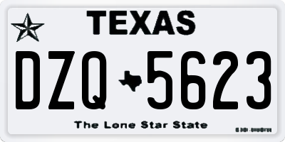TX license plate DZQ5623