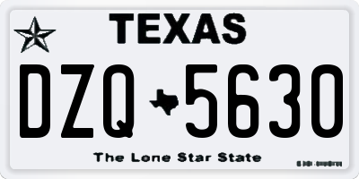 TX license plate DZQ5630