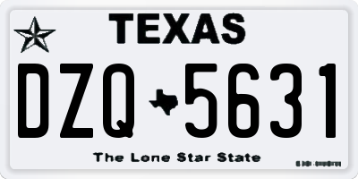 TX license plate DZQ5631
