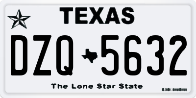 TX license plate DZQ5632