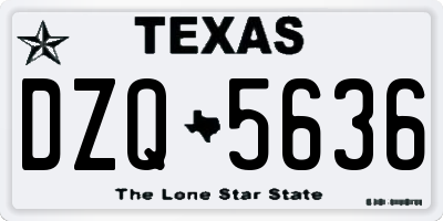 TX license plate DZQ5636
