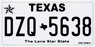 TX license plate DZQ5638
